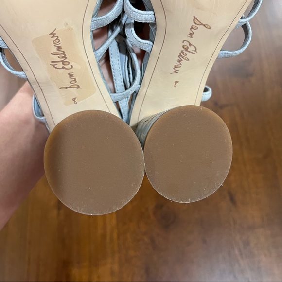 Sam Edelman Daffodil Croc Embossed Heel Wrap Ankle Sandals Size 8 - Picture 5 of 8